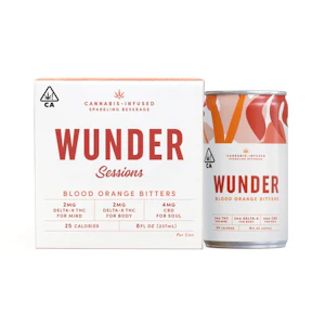 WUNDER - Blood Orange Bitters | Sessions 8oz (4pk) 2mg THC/2mg D8 THC/4mg CBD | Wunder