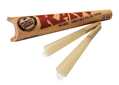 Raw Cone : 1 1/4 Size Natural Unrefined Rolling Papers - 6 Cones Per Pk