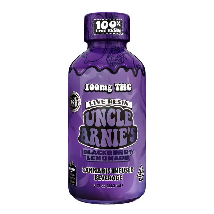 Uncle Arnies | Blackberry Lemonade 8oz - 100% Live Resin Infused Beverage