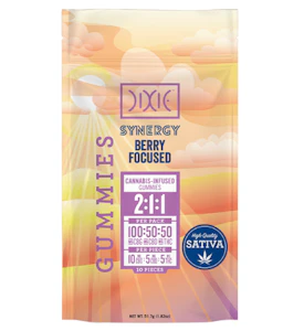 DIXIE - Synergy Berry Focused 2:1:1 CBG:CBD:THC 200mg 10 Pack Gummies - Dixie