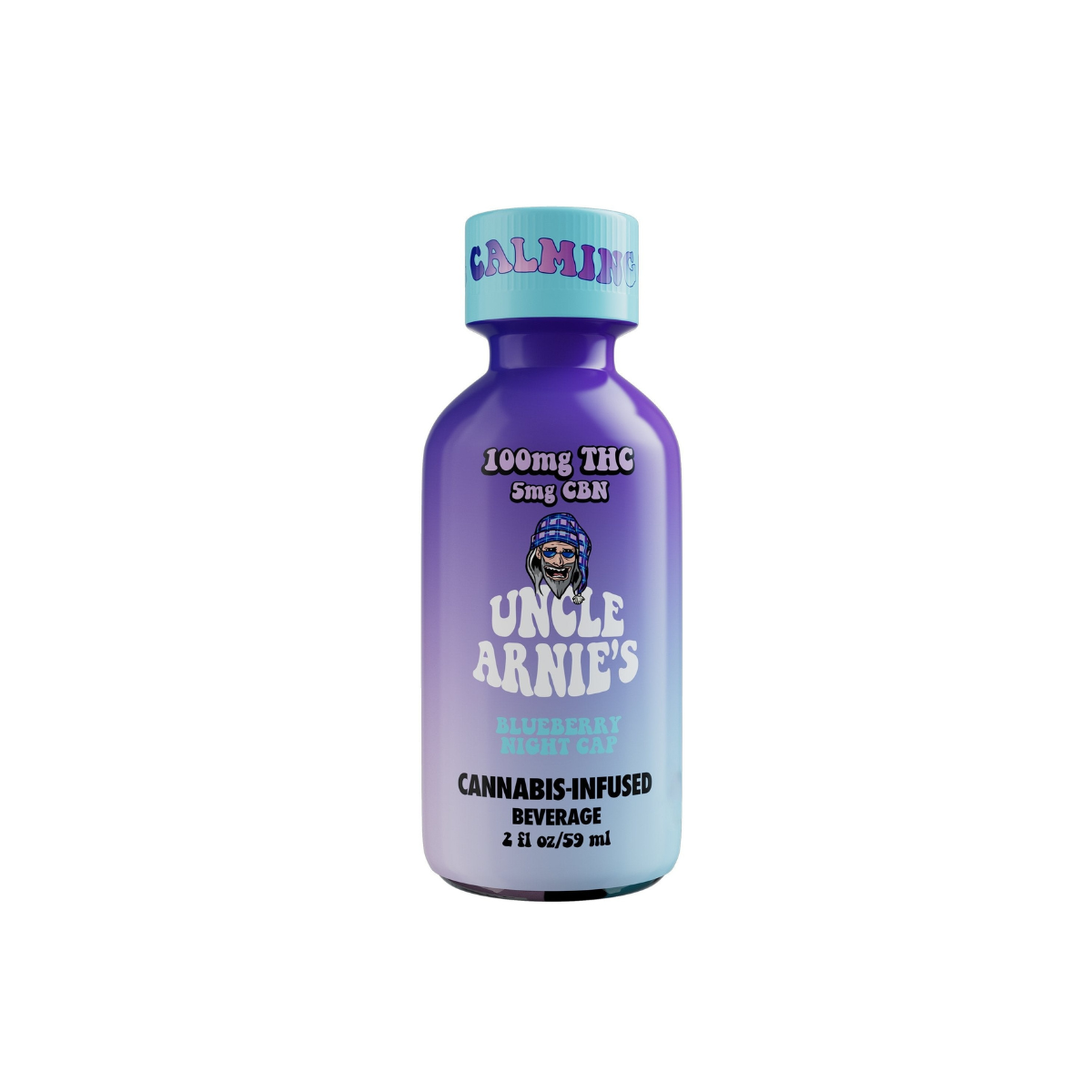 Blueberry Night Cap | THC:CBN Beverage 2oz Shot (Single)  | Uncle Arnies