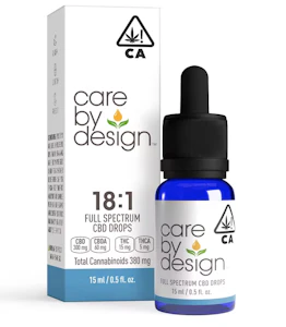 Care By Design - 18:1 CBD:THC Full Spectrum Drops - (360mg:20mg) 380mg - 15ml [Care by Design]
