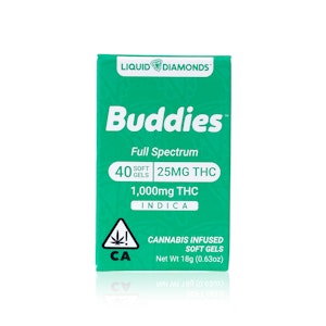 BUDDIES - BUDDIES - Capsules - Indica - Liquid Diamonds Soft Gel 25MG - 40-Count - 1000MG