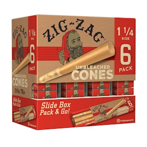 Zig Zag Unbleached 1 1/4 Cones (6ct)