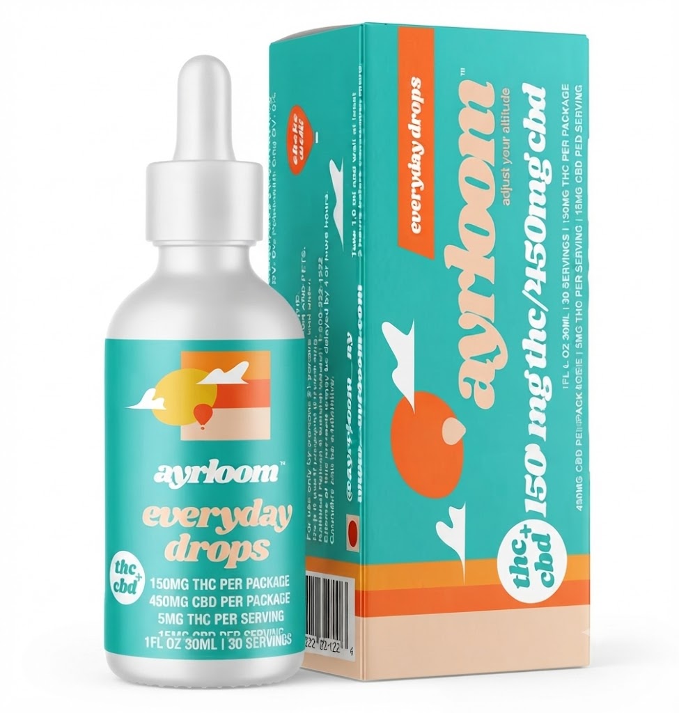 Everyday drops -Hybrid- 600mg TAC 1:3 Drops 150mg thc/450mg cbd  (Tincture) | Ayrloom |  -D6 Front