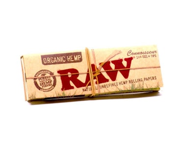 Raw - Raw Rolling Papers Connoisseur 1 1/4" + Tips $5