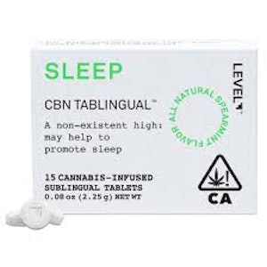 LEVEL+ - Level | Sleep CBN Tablingual | Sublingual Tablets | 20pc | 100mg 