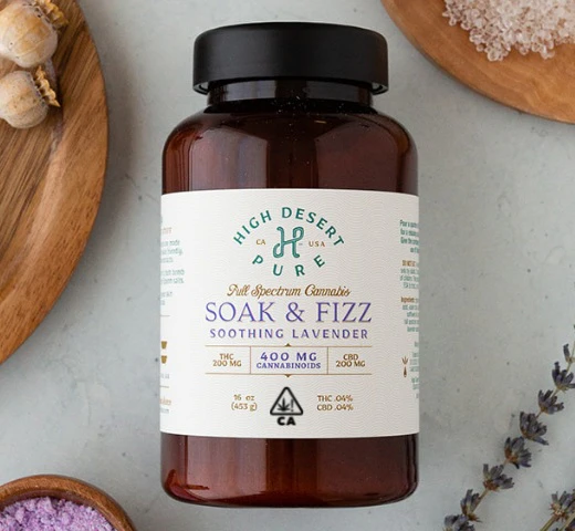 High Desert Pure -  High Desert Pure White Lavender Soak & Fizz 1:1 THC:CBD 683mg ( 16oz ) Main Image