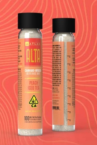 ATLAS - [Atlas Edibles] Beverage Mix - 100mg - Peach Iced Tea (H) Main Image