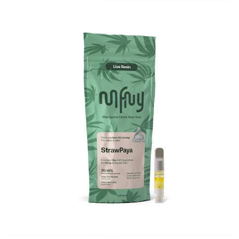 MFNY - Strawpaya -Sativa-  68.65% THC | 0.5g Live Resin (510 Vape Cartridge)  | MFNY -V6