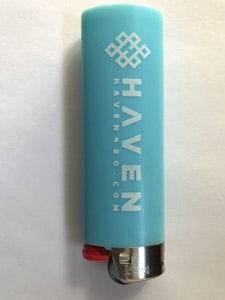 Haven - Light Blue BIC Lighter w/ white logo