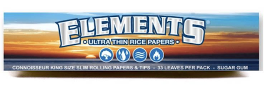 Elements | Ultra Thin Rice Rolling Papers King Size | 32 sheets & filter crutches