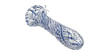 Cali Made Glass - 25A Blue and White Twist Pipe