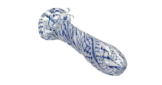 CALI MADE GLASS - Cali Made Glass - 25A Blue and White Twist Pipe