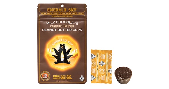 Emerald Sky - Emerald Sky - Sativa 10mg Milk Chocolate Peanut Butter Cups - 10ct