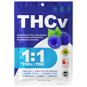 THCV | 1:1 Blue Raspberry Gummies | 10pk | DOH | 100mg THCv : 100mg THC