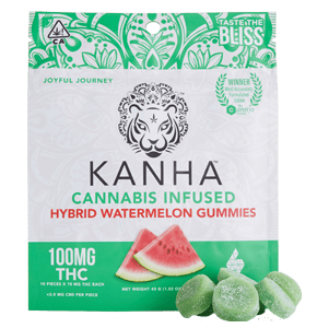 100mg THC Hybrid Watermelon Gummies (10mg - 10 Pack) - Kanha ...