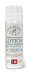 HIGH DESERT PURE - Menthol Lotion 1000mg 1:1- High Desert Pure