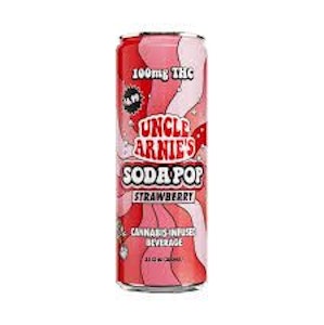 UNCLE ARNIE'S - [Uncle Arnie's] THC Soda Pop - 100mg - Strawberry Soda (H)