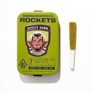 AMERICAN WEED CO - 7pk (3.5g) Devil's Dawn 37% - American Weed Co. Rockets Infused Prerolls