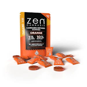 Zen Cannabis - ZEN Orange 1:10 THC:CBD Gummies
