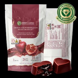 Jersey Canna - [REC] Inclusion Gourmet | Chocolate Pomegranate Heart Truffles | 20mg/2pc