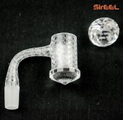 SirEEL | Etched Banger with Facet Diamond Bottom | 14mm | Clear Quartz