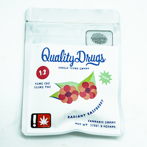 QUALITY DRUGS - Quality Drugs 1:2 Radiant Raspberry Single Gummy 100mg