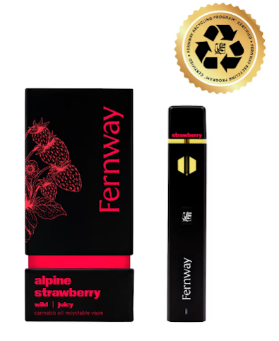 Fernway - Alpine Strawberry -Sativa- 87.80% THC | Traveler Cannabis Oil Recyclable (Vape) 1g | Fernway      -vvv5 front