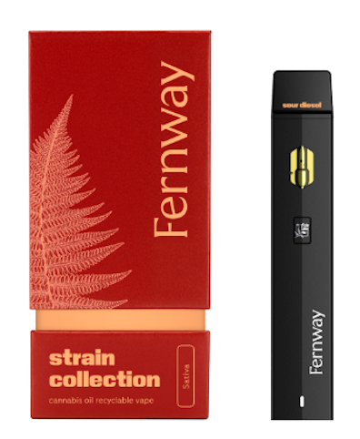 Fernway - Sour Diesel -Sativa- 86.40% THC | Traveler Recyclable Vape, 1g | Fernway  -vvv5 back