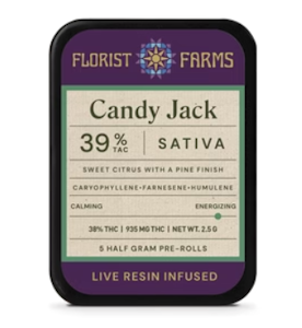 FLORIST FARMS - Candy Jack | Live Resin Infused Pre-roll | .5g 5 pack | Florist Farms