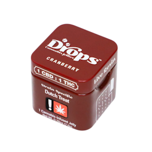 Drops Gummies - 100mg 1:1 CBD:THC Cranberry Gummies (Dutch Treat) (10mg - 10 pack) - Drops