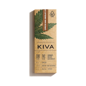 Kiva Confections - 100mg 1:1 THC:CBD Dark Chocolate Espresso Bar - Kiva