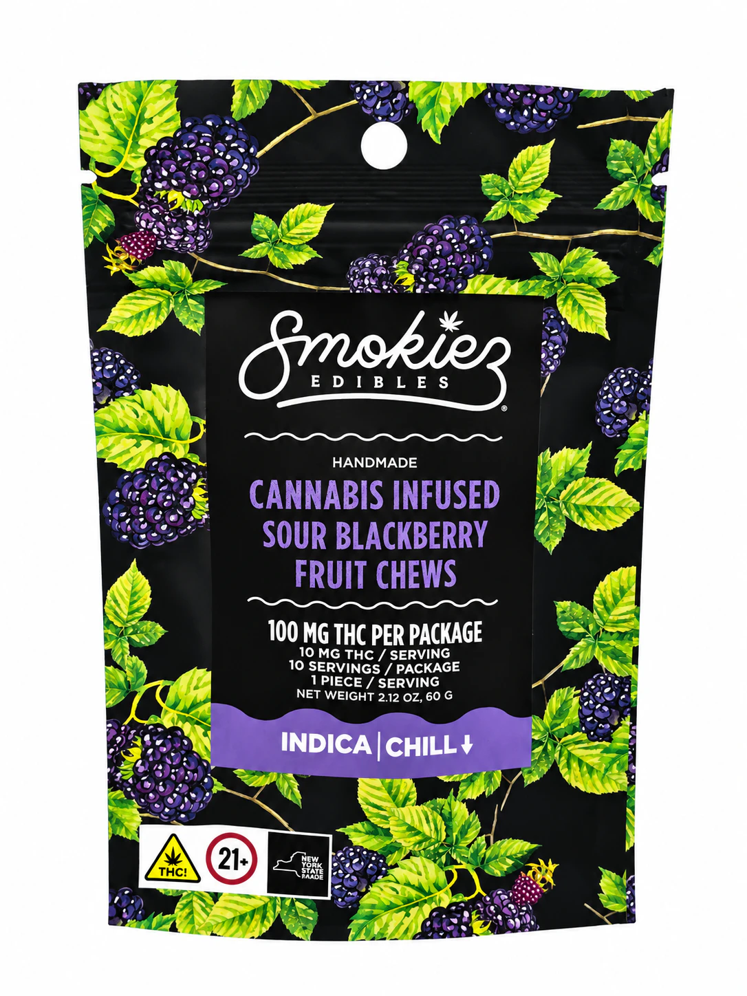 Smokiez Edibles - Smokies - Blackberry Sours - Gummy - 10 x 10mg THC Main Image