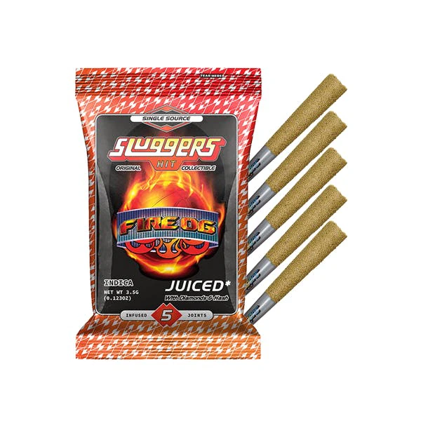 Sluggers - Fire OG Juiced 5 Pack Mini Joints - Hash/Diamonds/Kief - .7G (3.5G) Main Image