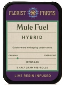 FLORIST FARMS - Florist Farms - Mule Fuel - Live Resin Infused - 5pk - .5g - 43% THC - Pre-Rolls