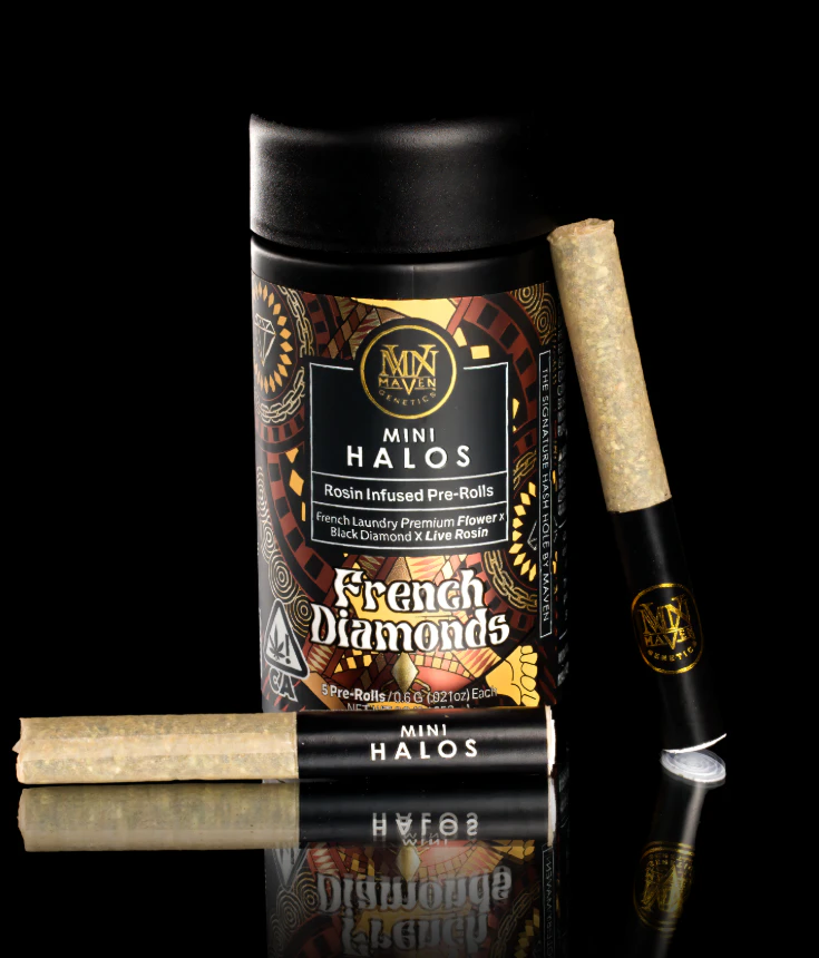 Marijuana Maven - Maven - French Diamonds - 3g Mini Halos Rosin Infused Pre-Rolls - 5pk Main Image