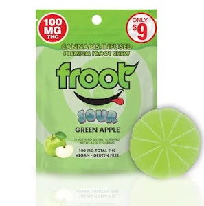 FROOT - Froot - 100mg Sour Gummies - Green Apple  