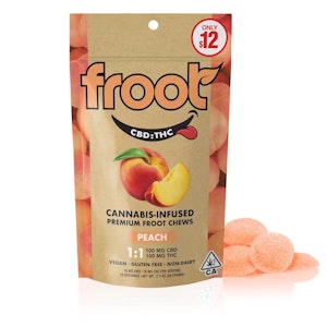 Froot - Froot - 1:1 CBD 10pk Sour Gummies - Peach