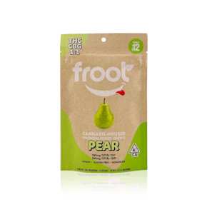 FROOT - Edible - Pear - 1:1 - THC:CBG - 10-Pack - Gummies - 100MG
