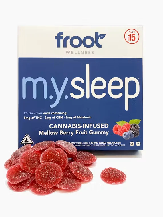 Froot - Froot - Indica - MySleep - Mellow Berry Fruit - 20pk - Gummies - 2:5:1 (100mg THC / 40mg CBN / 40mg Phytomelatonin) Main Image