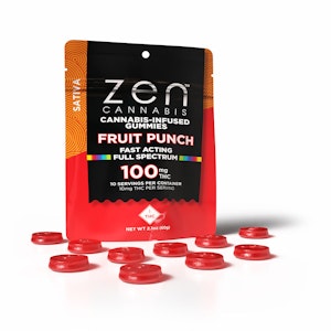 ZEN CANNABIS - Zen Cannabis - Fruit Punch Sativa Gummies 100mg