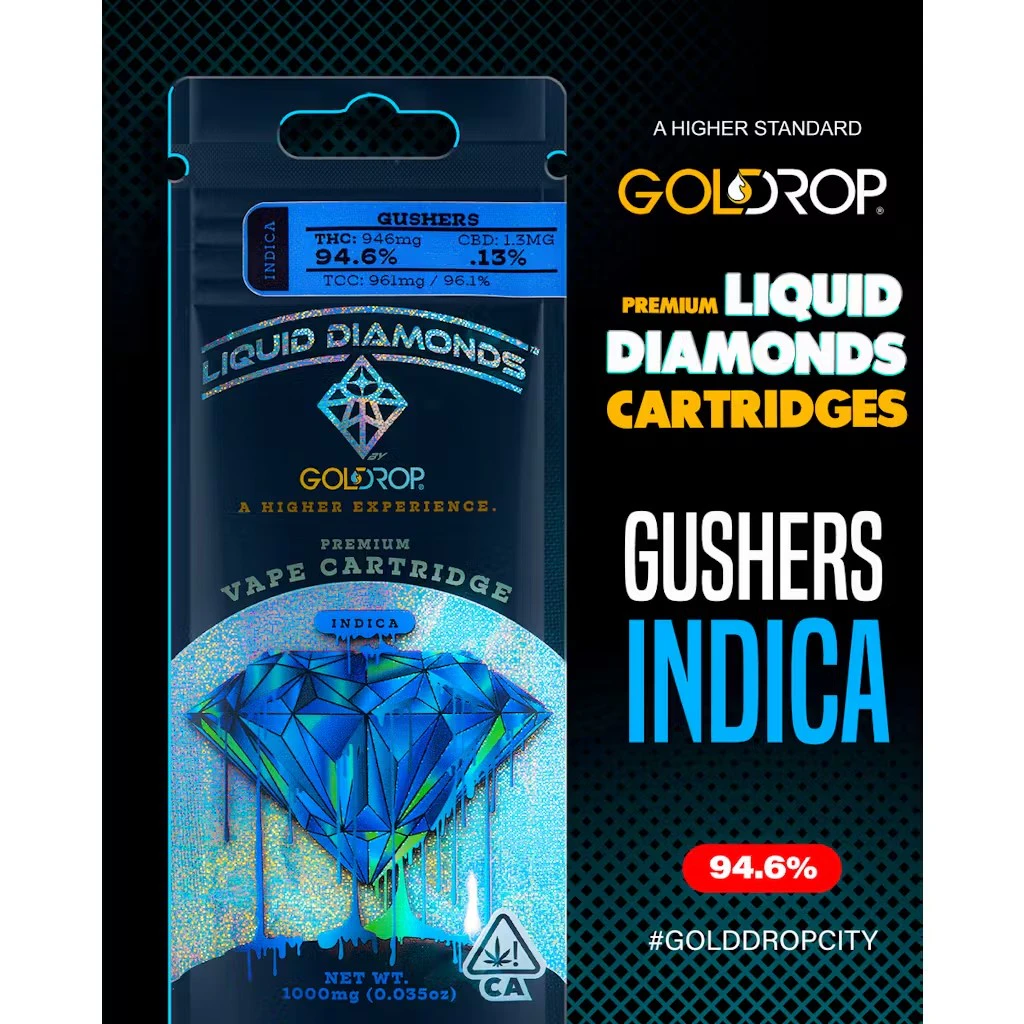 GoldDrop - Gushers Liquid Diamonds 94.6% THC | Gold Drop | 1g Cart Main Image