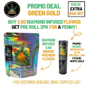 B1G1: White Gold Diamond Infused (Indoor Premium Flower) 3.5g - Limited Time Special