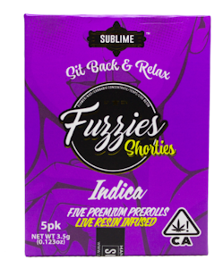 FUZZIES - [Fuzzies] Live Resin Infused Preroll 5 Pack - 3.5g -  Northern Lights (I)