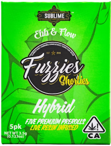 FUZZIES - [Fuzzies] Live Resin Infused Preroll 5 Pack - 3.5g - Alien OG (H)