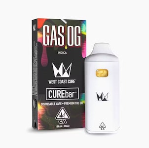 WEST COAST CURE - West Coast Cure - Disposable Vape - CUREBar - Indica - Gas OG - (1g)