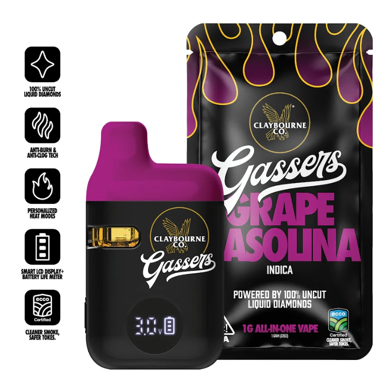 Claybourne Co. - CLAYBOURNE - AIO - Grape Gasolina - Gassers - Liquid Diamonds - 1G Main Image