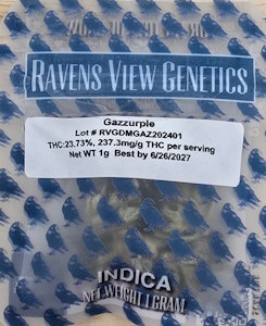 Ravens View - Raven's View- Gazzurple- 1g flower/dime bag