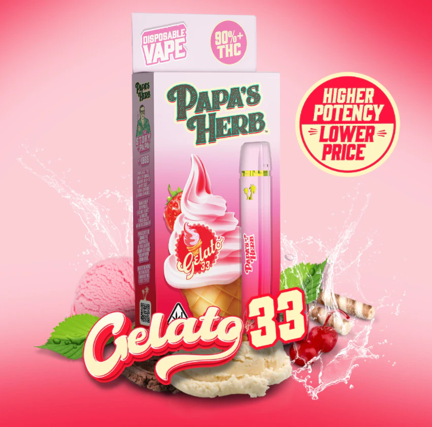 Papa's Herb - Papa's Herb - Gelato 33 - 1g All in One Vape Main Image